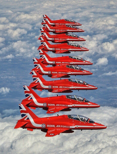 Red arrows jet - red,
