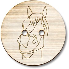 'Horse's Head' Wooden Buttons