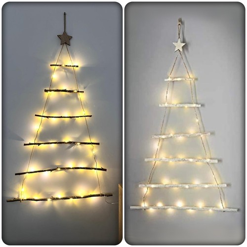 Led lit twig wall - lit,