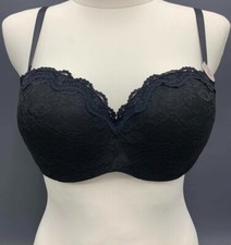 EX M&S Lace Underwired Padded Strapless Balcony  Bra  In White Or Black  (M16)