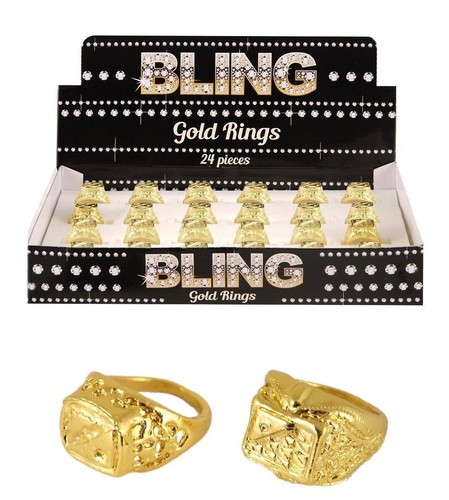 Gold gangster ring costume - gangster,