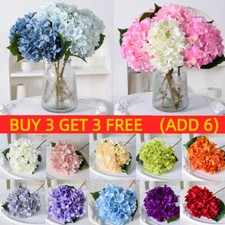 Artificial Hydrangea Silk Flowers Wedding Home Party Garden in/outdoor Decor UK