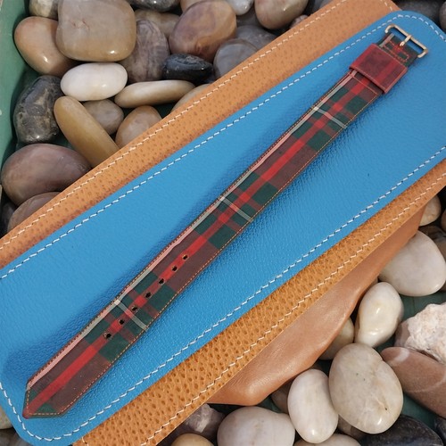 19mm red green tartan plaid - red,