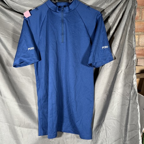 Police blue polyester top - police,