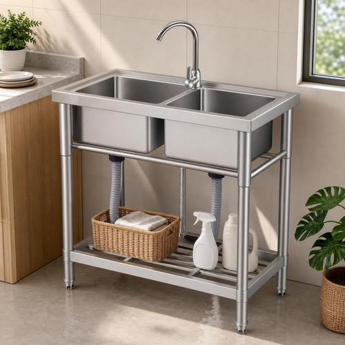 Double bowl stainless steel - double,