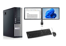DUAL SCREEN PC COMPUTER DELL/HP SFF DESKTOP 24"SET 16GB RAM 500GB i3 WIN 11