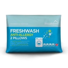 Snuggle down Fresh Wash Anti Allergy Pillows 2Pack  Medium Soft 100% Cluterfiber