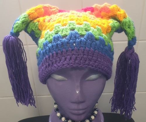 Handmade crochet jester hat - crochet,