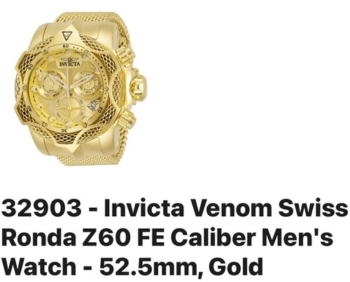 Invicta venom 54mm gold - venom,