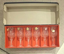 Vintage 6 Longchamps 6 cl lead Crystal Glasses in Box by J G Durand