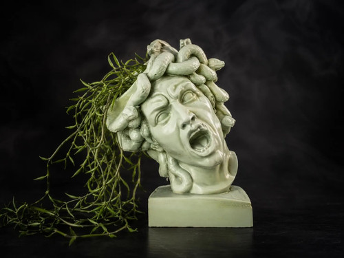 Medusa planter cast stone - medusa,