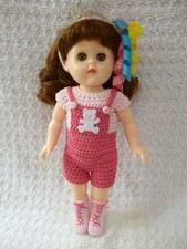 Hand crochet set for a 7.5/ 8" Doll ie rosebud/ginny (shown on a Ginny)