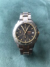 seiko titanium mens watch black face 50m water resistant 