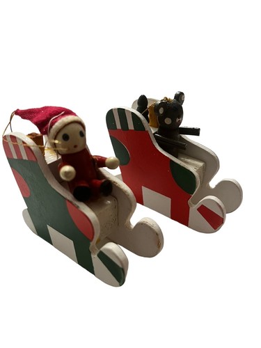 Vintage wood wooden sled - wooden,