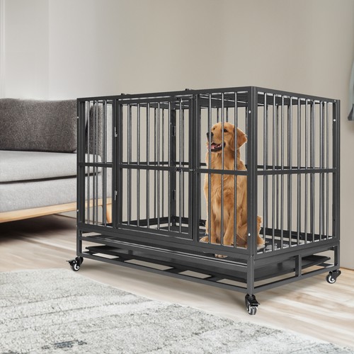 Silver dog crate heavy - 36",