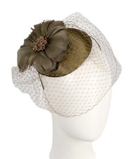 Olive racing fascinator face