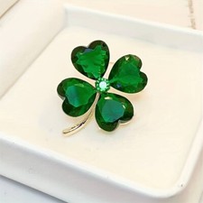 Lucky clover leaf irish brooch - lucky,