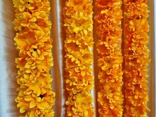 4 10ft Rich Orange Flower Garlands, Mandap & Menhdi Decor, Indian Asian Wedding