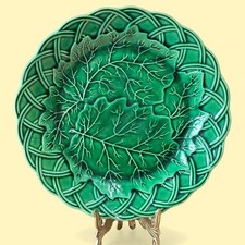 Antique Green Majolica Plate