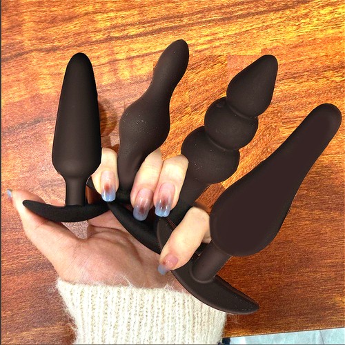 4pcs silicone small butt plug - silicone,
