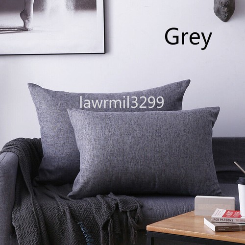 Plain linen cushion cover - 2x,