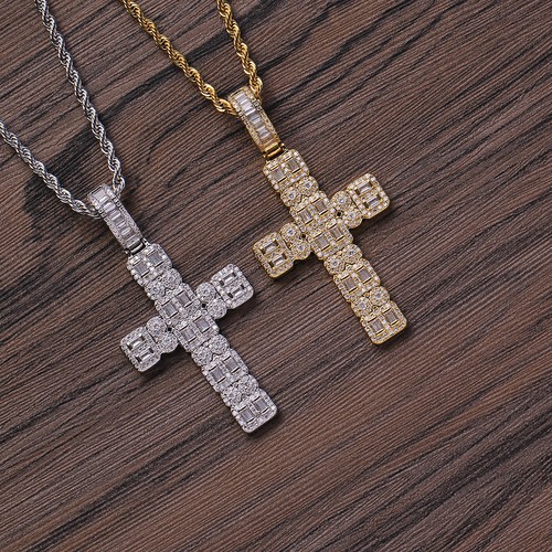 Crucifix double baguette - double,