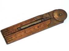 Advertising Wooden Folding Rabone Boxwood Ruler & Spirit Level 24" folds to 6"