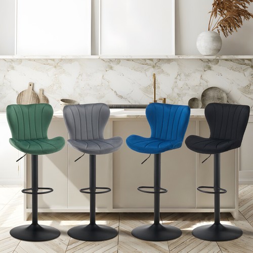 Velvet padded bar stools - 2x,