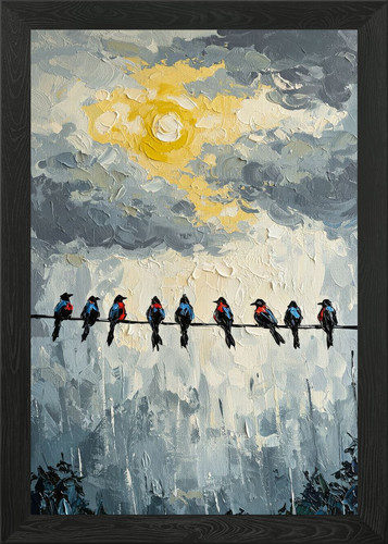 Birds wire painting - birds, on