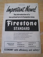 FIRESTONE STANDARD IMPORTANT NEWS LOW-PRICED TYRES 1960 ADVERT A4 FILE 38