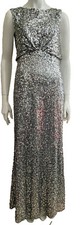 Jenny Packham silver sequin Carrie evening gown, UK 8, US 4, EU 36 D 34