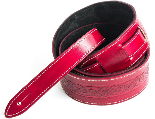 Red celtic embossed genuine - red,