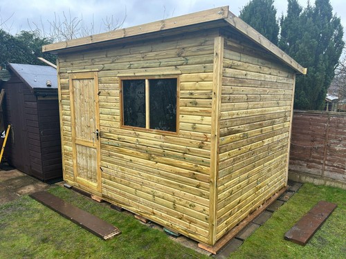 7x5 pent garden shed heavy