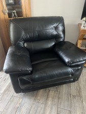 Pair Of Leather Manual Recliner Armchairs