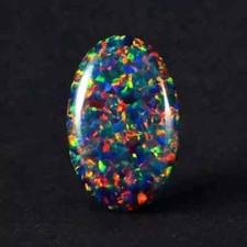 Natural Black Fire Opal Oval