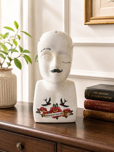 Porcelain phrenology tattoo - porcelain,