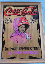 Coca-Cola framed mirror pink