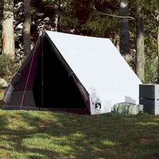 Camping Tent A-Frame 2-Person White Blackout Fabric Waterproof vidaXL