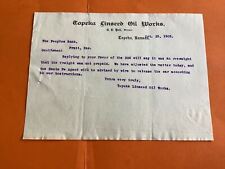U.S. Topeka Linseed Oil Works Kansas  1903  Receipt R39951