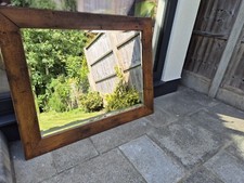 Rustic Large Beveled Mirror with reclaimed wood frame