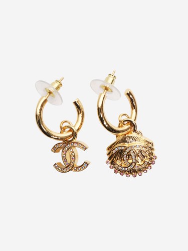 Chanel gold seashell - gold, earrings
