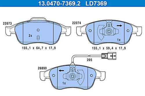 Ate disc brake - disc, pad