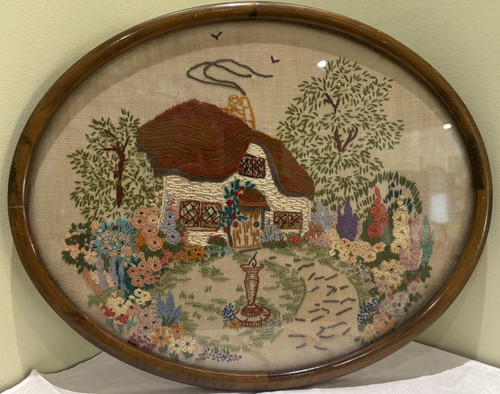 Antique framed sampler - antique, cottage