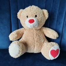 Tesco Bear Soft Toy Heart Paw