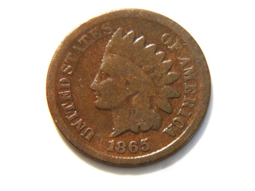 1865 indian head cent - vg,