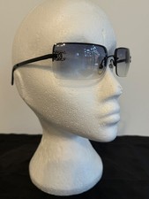 CHANEL 4104-B BLACK RIMLESS RHINESTONE CRYSTAL COCO CC SUNGLASSES with case 