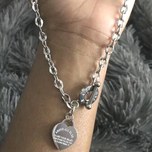 Silver heart charm toggle - heart,
