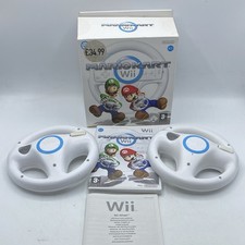 Mario Kart Wii (Nintendo Wii, 2008) + 2 x Official Wii Wheels – Complete  Tested