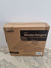 KEPLIN Strong Wooden Coat Hangers with 360 Degree Rotatory Hook & Round Trouser 