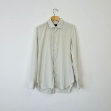 Bamford & Sons x Finamore 1925 Cream Pin Striped Tailored Classic Shirt UK L